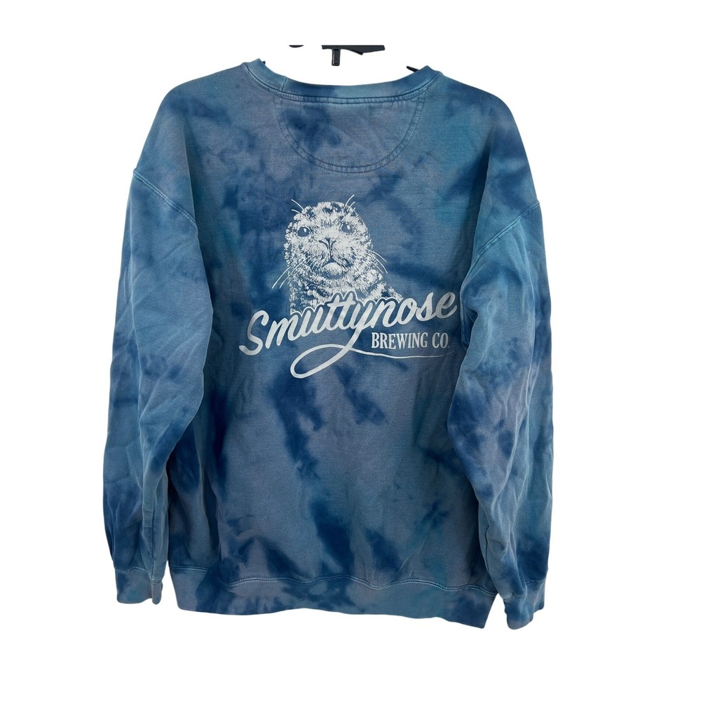 Comfort Colors Oversized Smuttynose Brewing Co Tie Dye Sweatshirt Blue Coastal L
